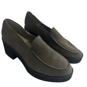 Eileen Fisher Harria Gray Loafers Block Chunky Platform Heel NWOB Size 10